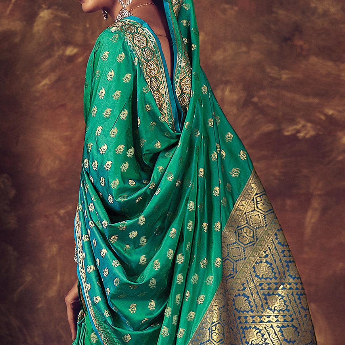green-festive-wear-woven-silk-saree-120606