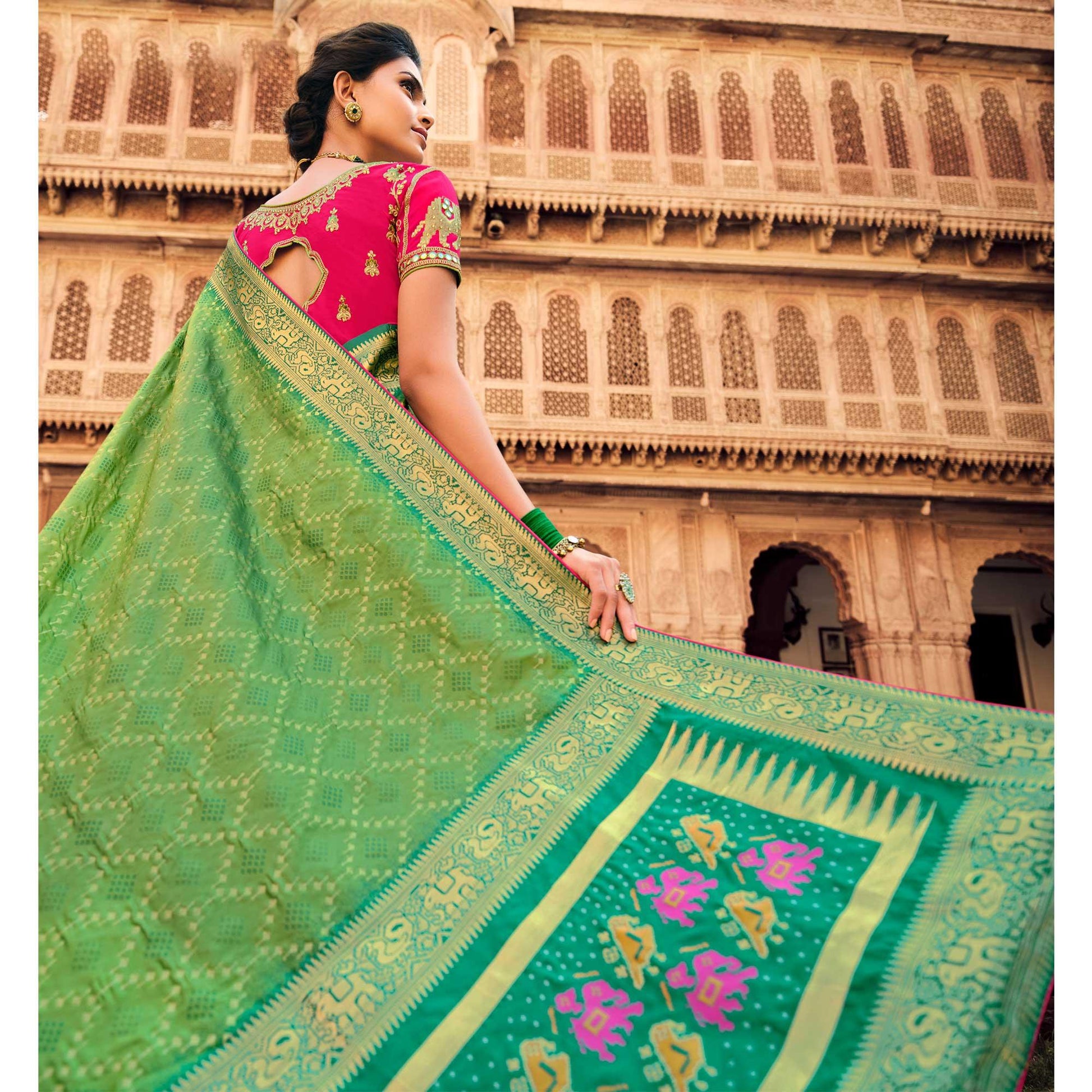green-festive-wear-woven-silk-saree-130732
