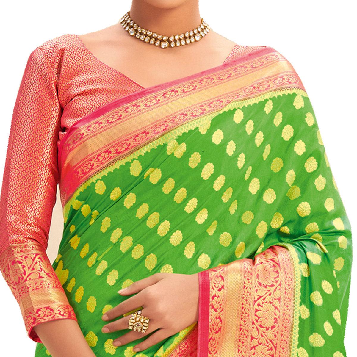 green-festive-wear-woven-silk-saree-127502