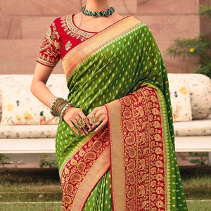 green-festive-wear-woven-silk-saree-138270