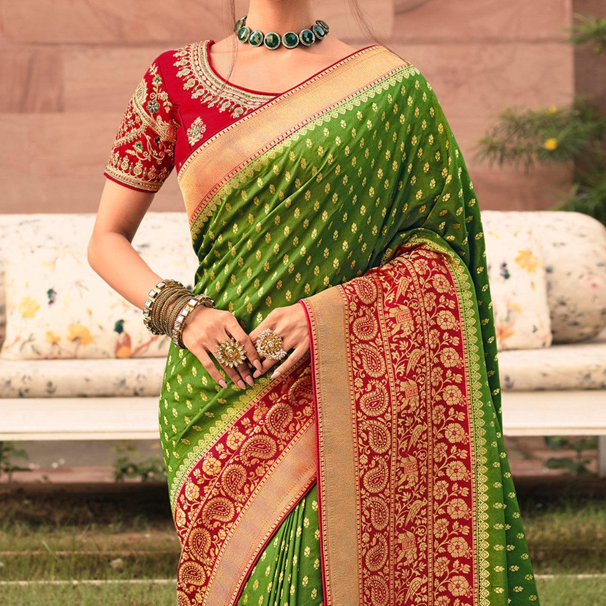 green-festive-wear-woven-silk-saree-138270