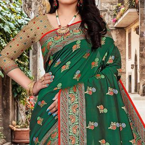 green-festive-wear-woven-silk-saree-140099