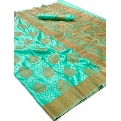 green-festive-wear-woven-silk-saree-135220