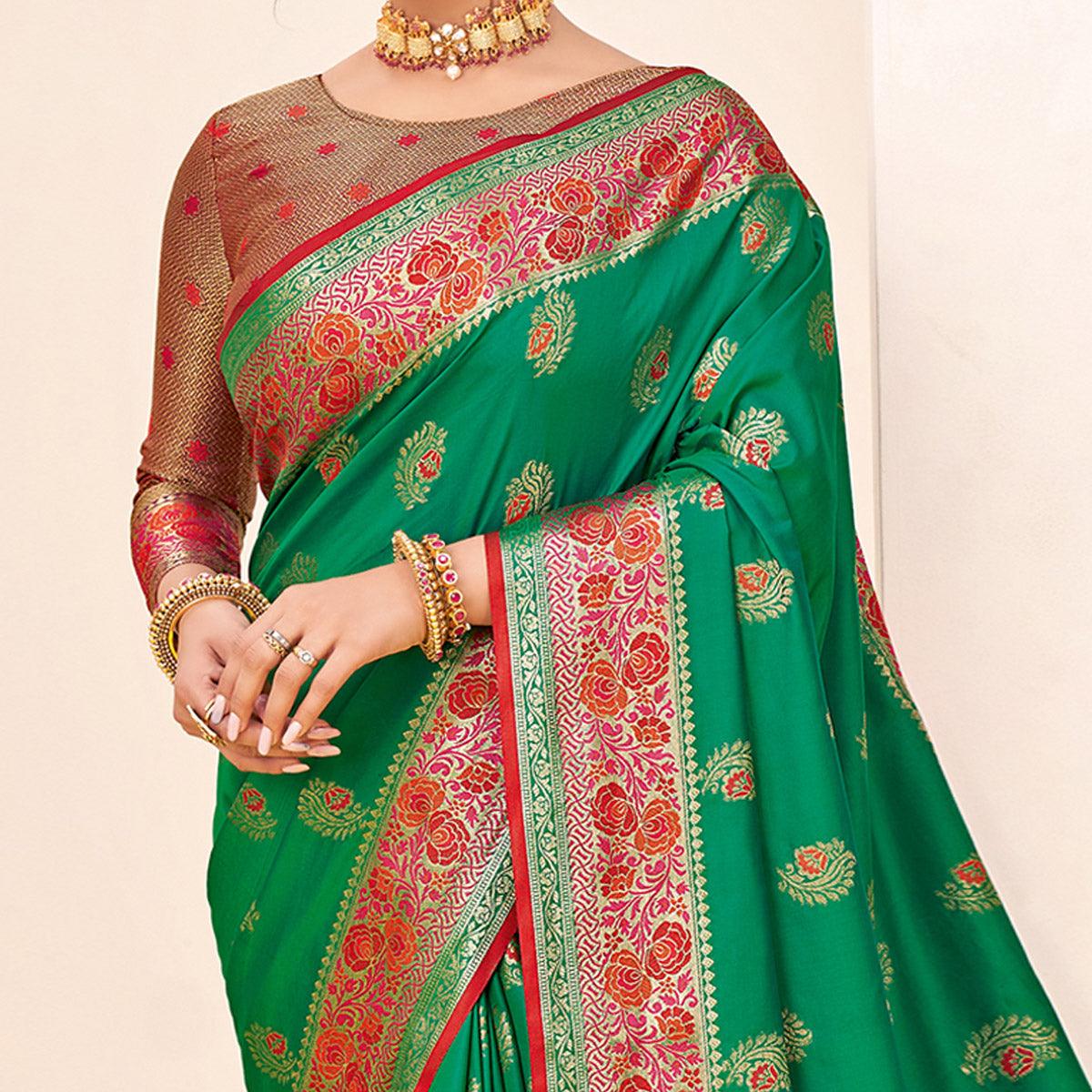 green-festive-wear-woven-silk-saree-139802