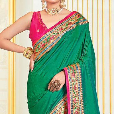 green-festive-wear-woven-silk-saree-127634