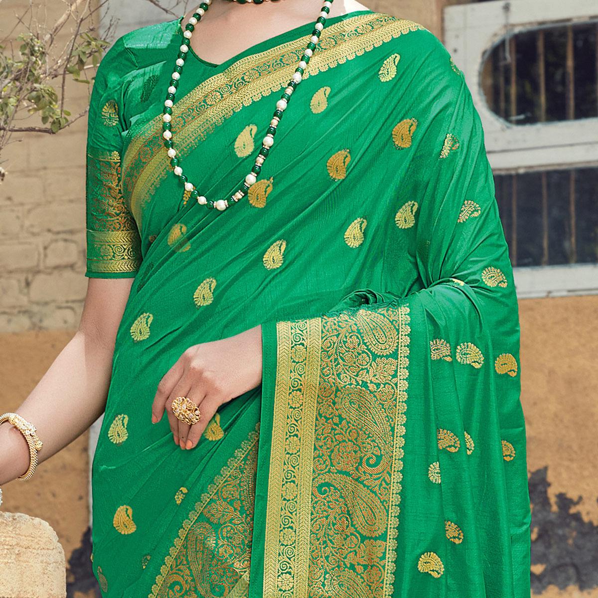 green-festive-wear-woven-silk-saree-108152