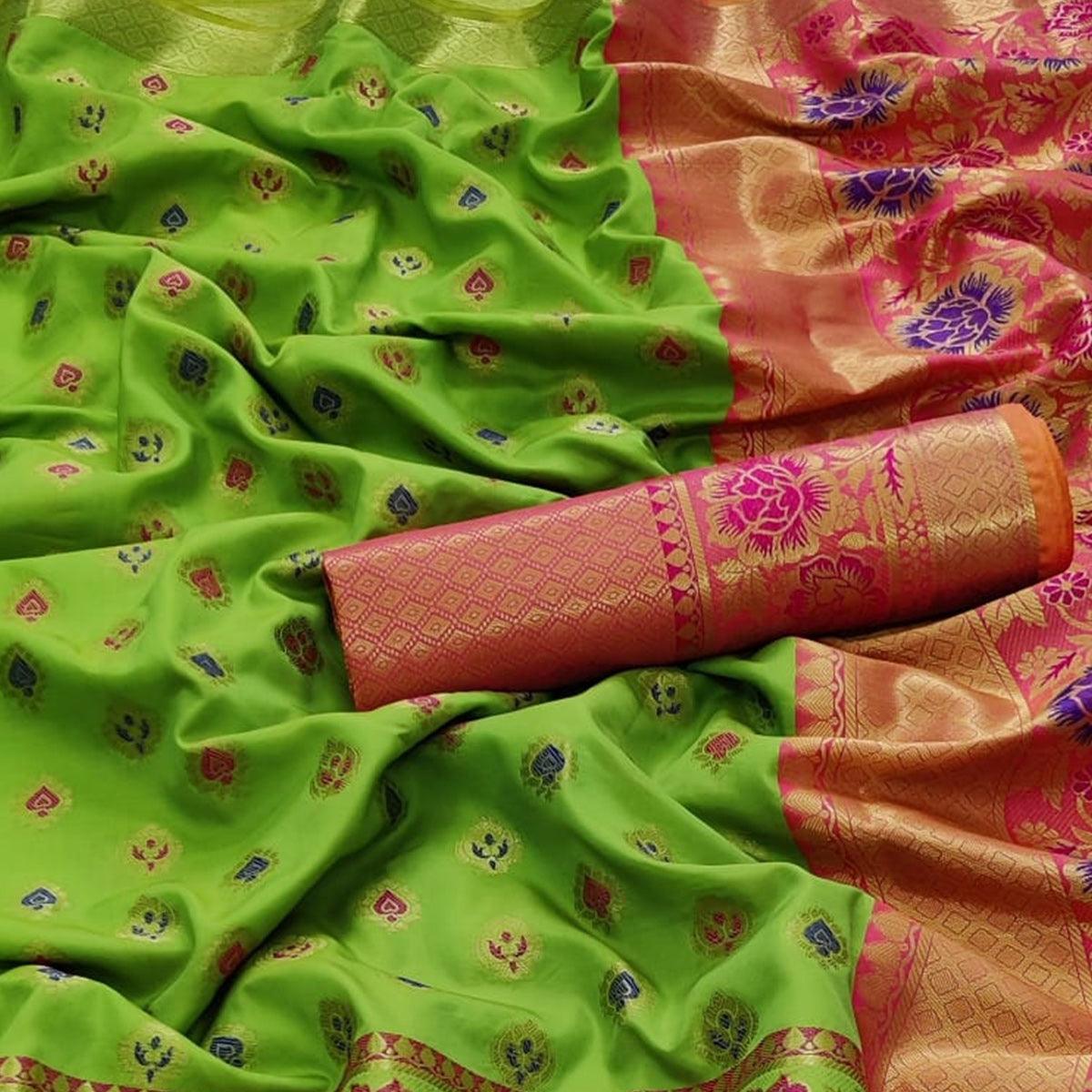 green-festive-wear-woven-silk-saree-118747