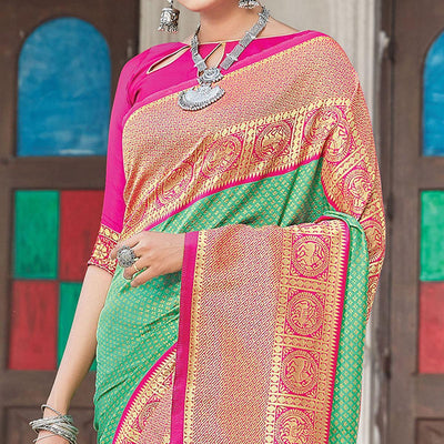 green-festive-wear-woven-silk-saree-122278