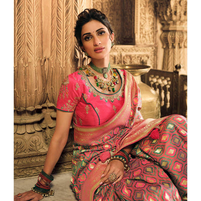 green-festive-wear-woven-silk-saree-130724