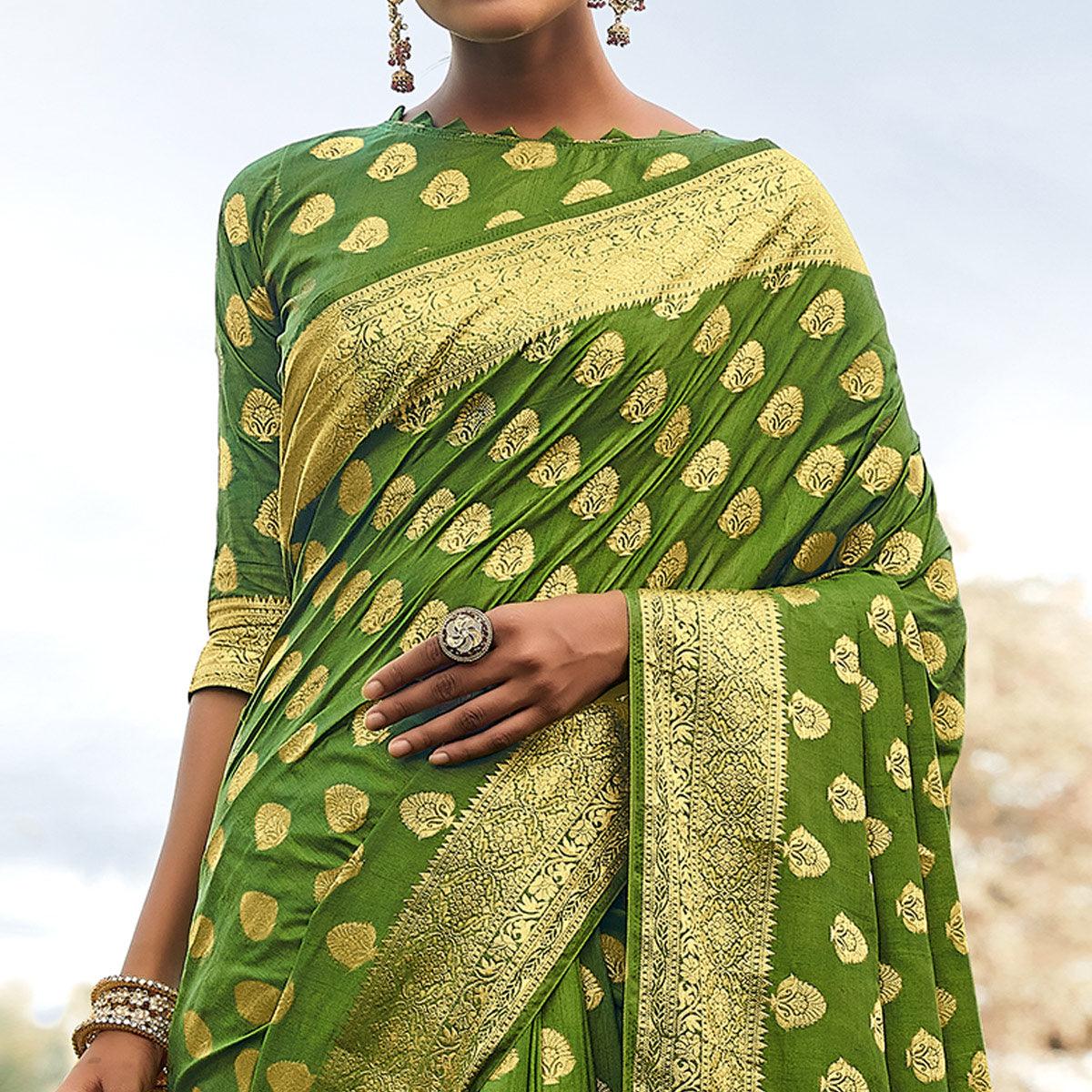 green-festive-wear-woven-silk-saree-128403