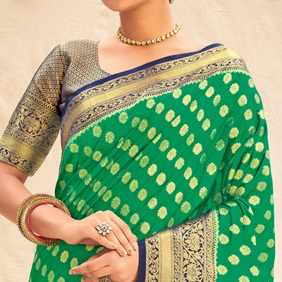 green-festive-wear-woven-silk-saree-127505