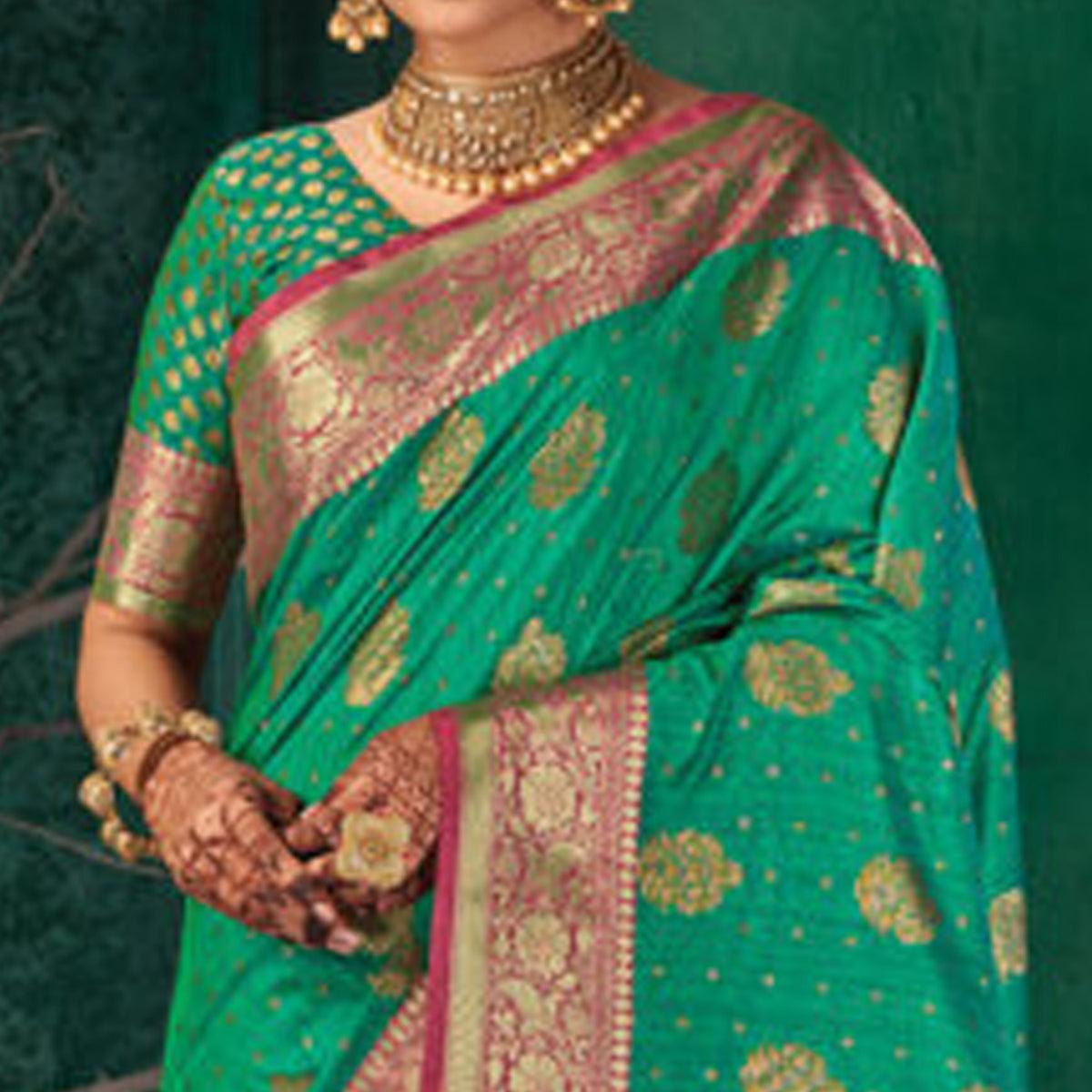 green-festive-wear-woven-silk-saree-138354