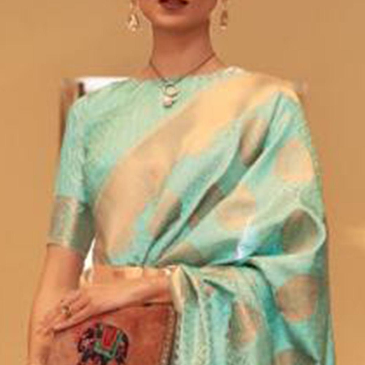 green-festive-wear-woven-silk-saree-135220
