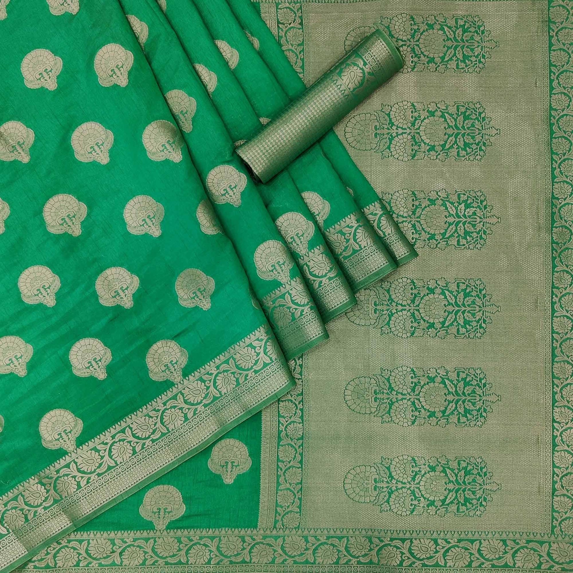 green-festive-wear-woven-silk-saree-141087