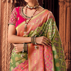 green-festive-wear-woven-silk-saree-130728
