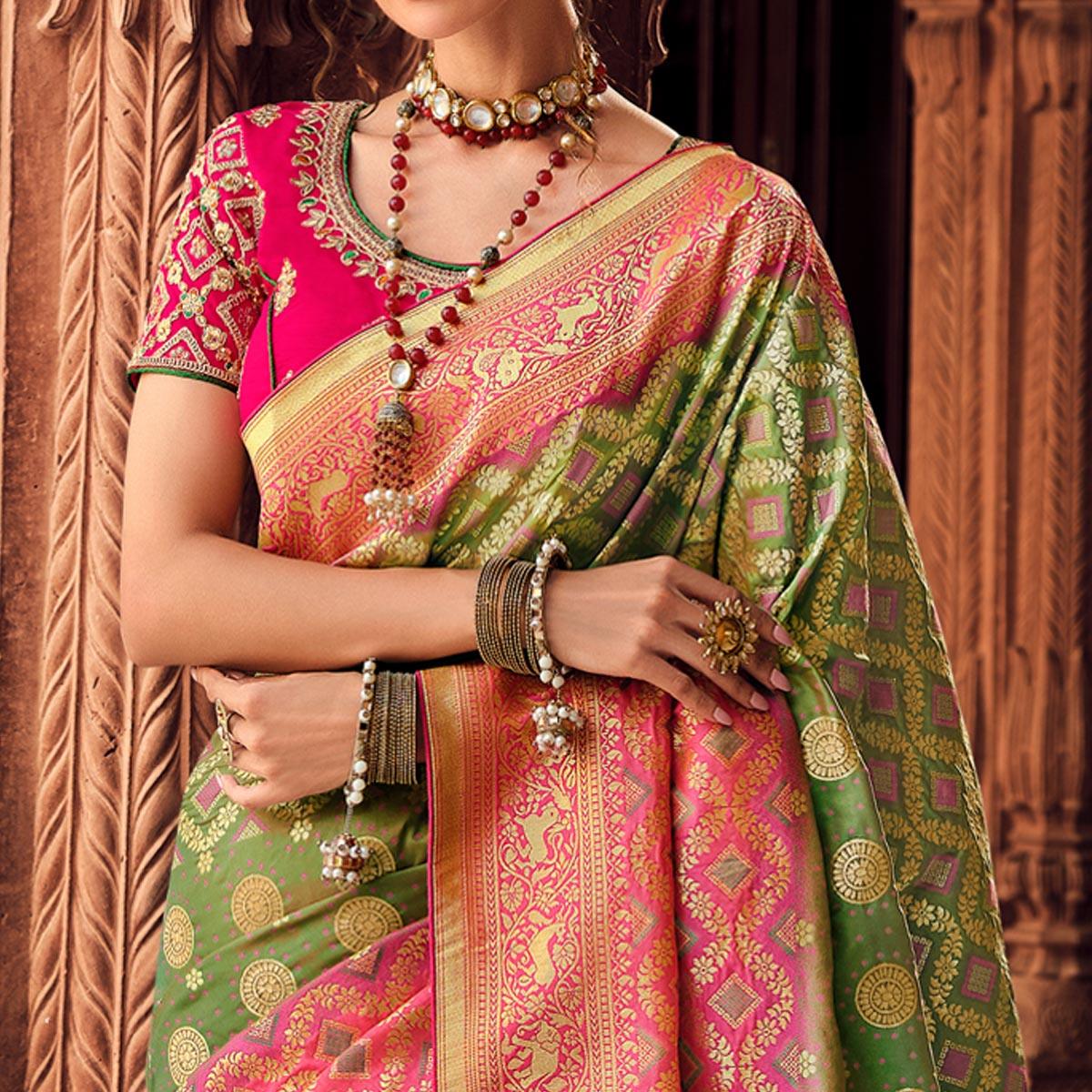 green-festive-wear-woven-silk-saree-130728