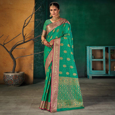 green-festive-wear-woven-silk-saree-138354