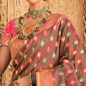 green-festive-wear-woven-silk-saree-130724