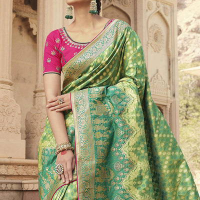 green-festive-wear-woven-silk-saree-138904