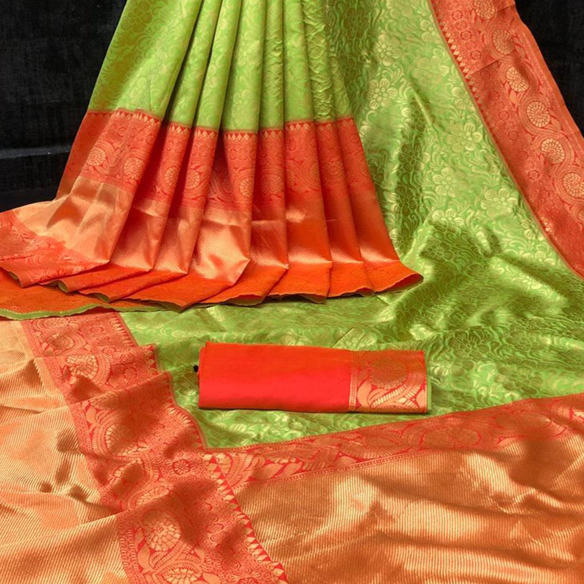 green-festive-wear-woven-silk-saree-128015