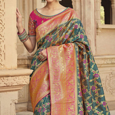 green-festive-wear-woven-silk-saree-138903