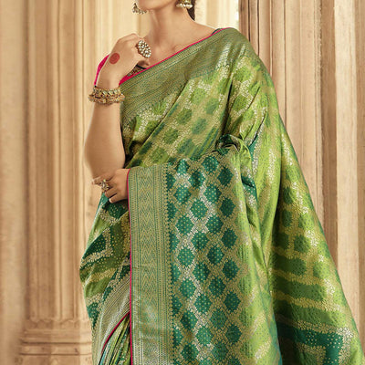 green-festive-wear-woven-silk-saree-138914