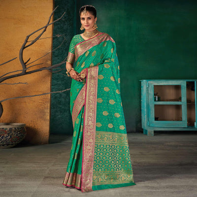 green-festive-wear-woven-silk-saree-137574