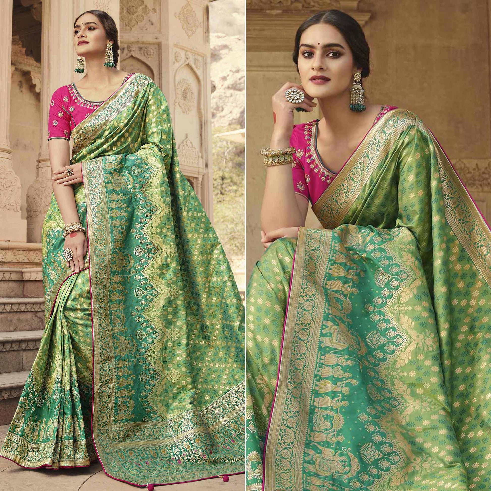 green-festive-wear-woven-silk-saree-138904