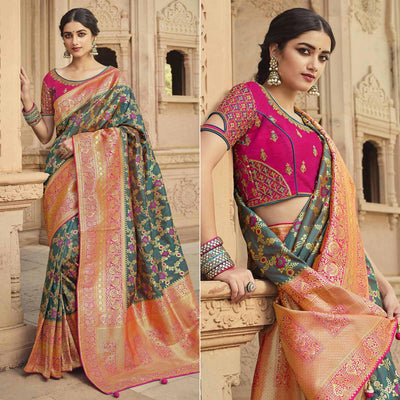 green-festive-wear-woven-silk-saree-138903