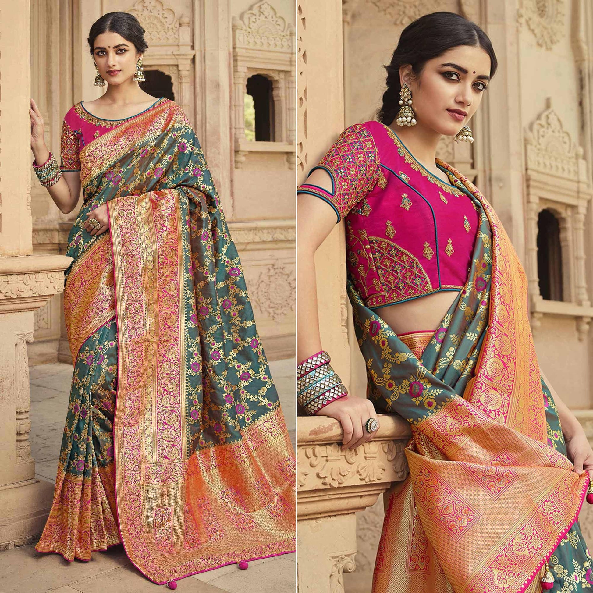 green-festive-wear-woven-silk-saree-138903