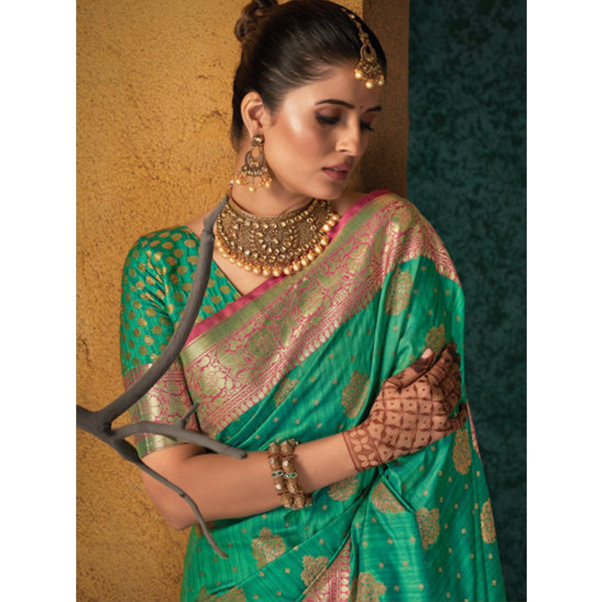 green-festive-wear-woven-silk-saree-138354