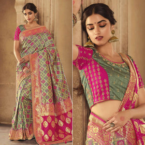 green-festive-wear-woven-silk-saree-138905