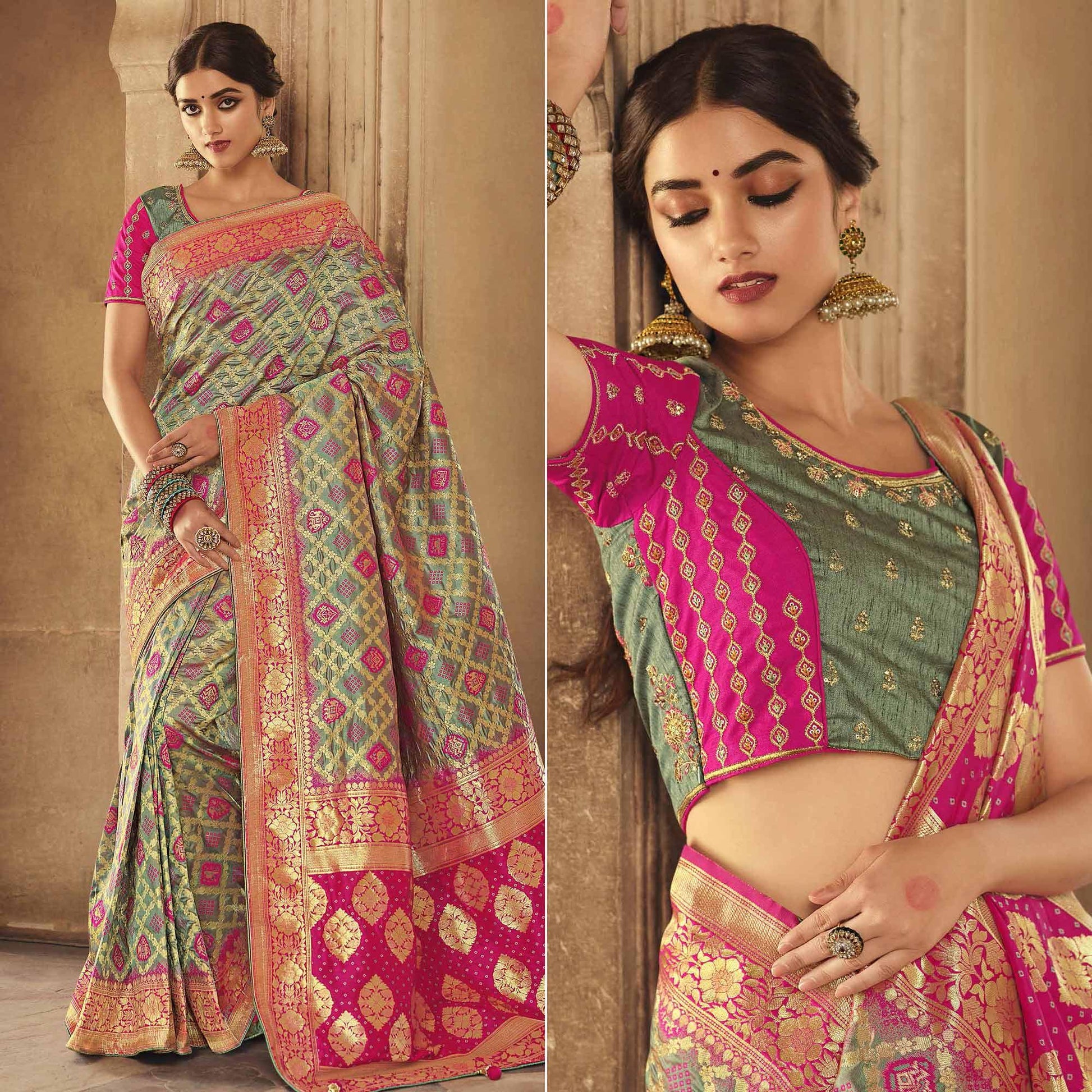 green-festive-wear-woven-silk-saree-138905