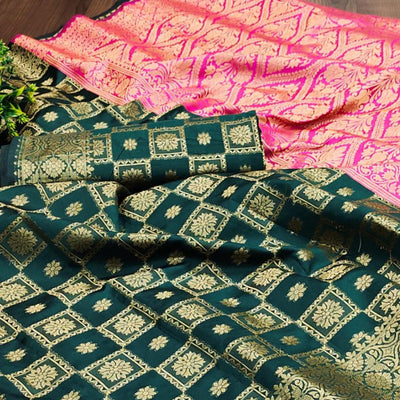 green-festive-wear-woven-silk-saree-with-border-111793