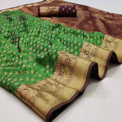 green-festive-wear-woven-pure-silk-saree-with-jacquard-border-136578