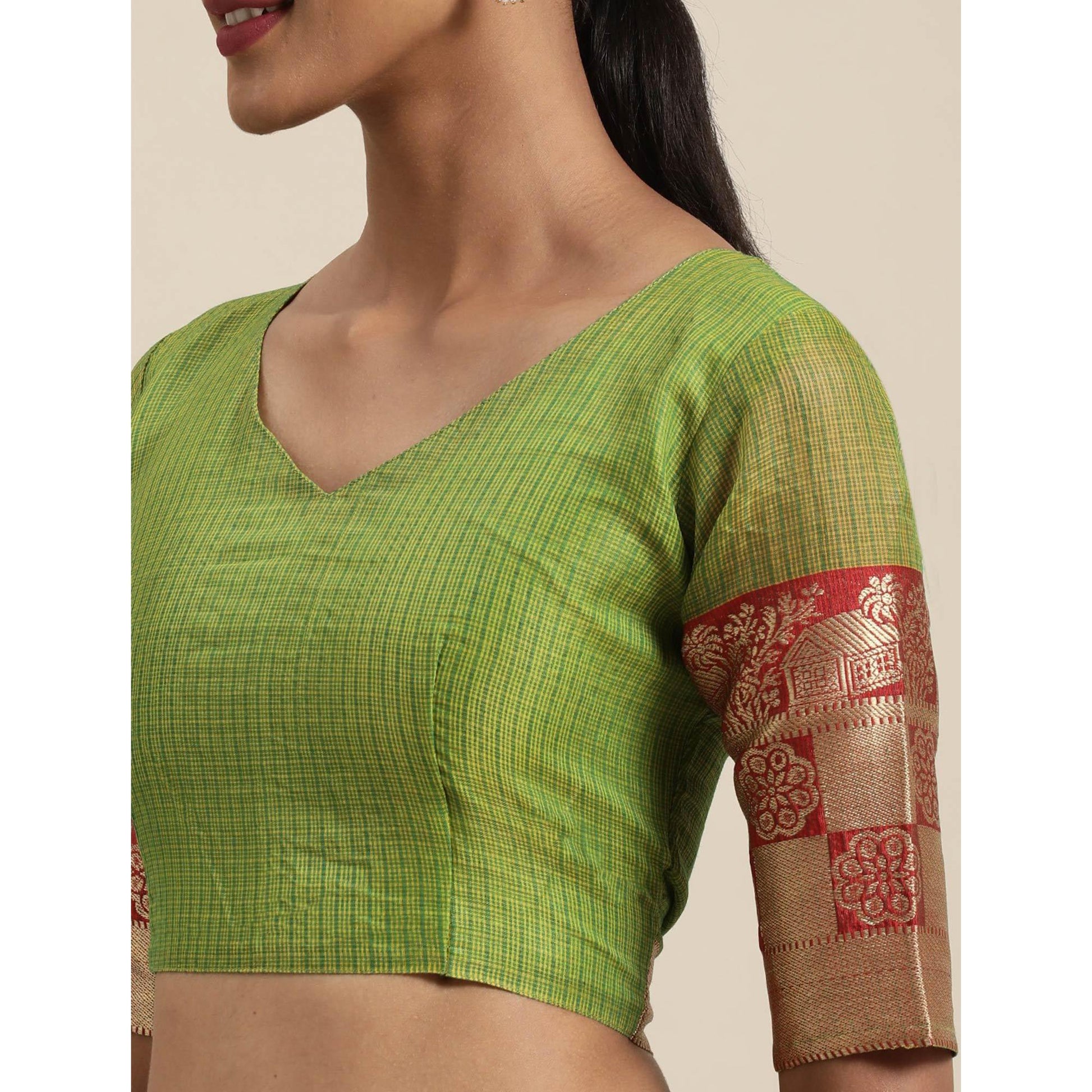 green-festive-wear-woven-silk-saree-with-jacquard-border-109188