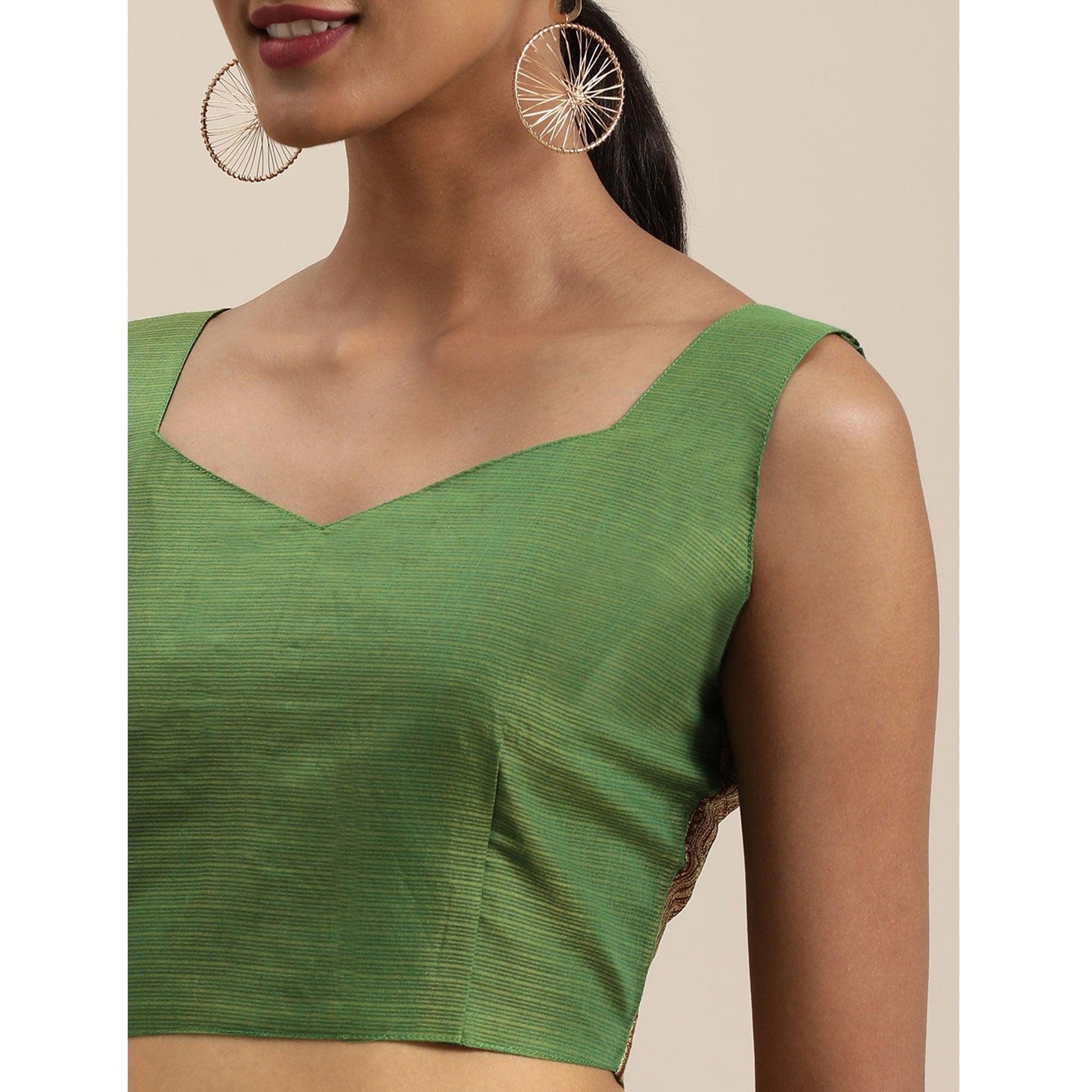 green-festive-wear-woven-silk-saree-with-jacquard-border-109205