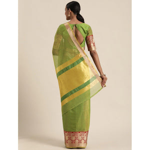 green-festive-wear-woven-silk-saree-with-jacquard-border-109188