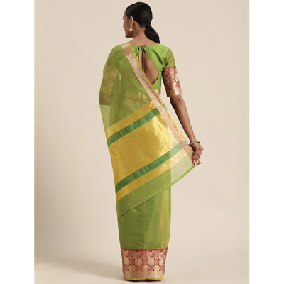 green-festive-wear-woven-silk-saree-with-jacquard-border-109188
