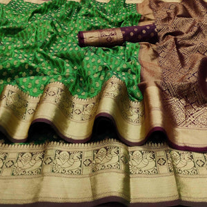 green-festive-wear-woven-pure-silk-saree-with-jacquard-border-136578