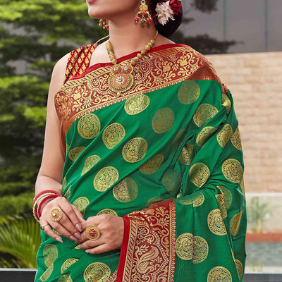 green-festive-wear-woven-silk-saree-with-meena-butta-rich-pallu-123157