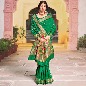 green-festive-wear-woven-soft-banarasi-silk-saree-129039