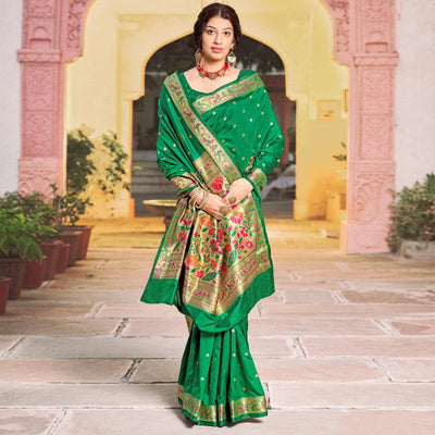 green-festive-wear-woven-soft-banarasi-silk-saree-129039