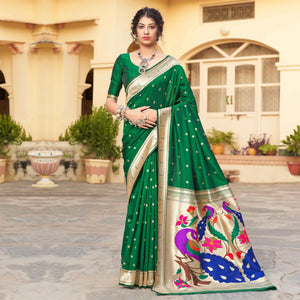 green-festive-wear-woven-soft-banarasi-silk-saree-126258