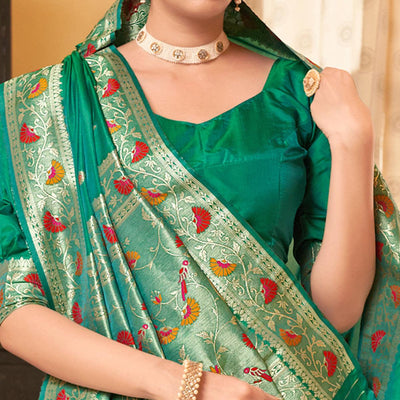 green-festive-wear-woven-soft-banarasi-silk-saree-131150