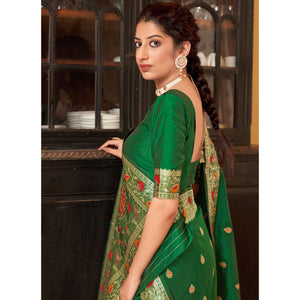 green-festive-wear-woven-soft-banarasi-silk-saree-131146
