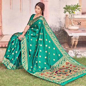 green-festive-wear-woven-soft-banarasi-silk-saree-129789