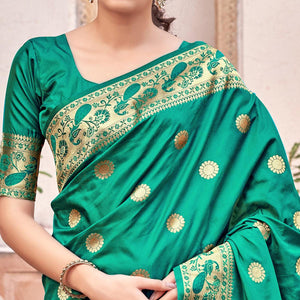 green-festive-wear-woven-soft-banarasi-silk-saree-129789