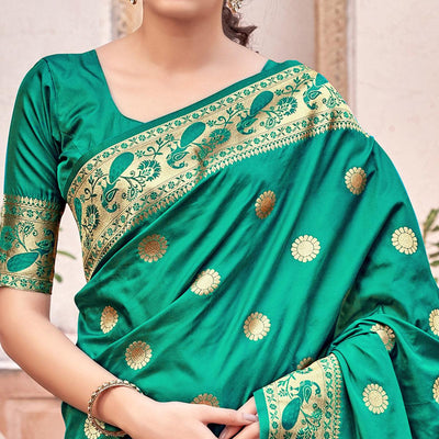 green-festive-wear-woven-soft-banarasi-silk-saree-129789