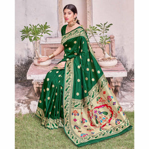 green-festive-wear-woven-soft-banarasi-silk-saree-129783